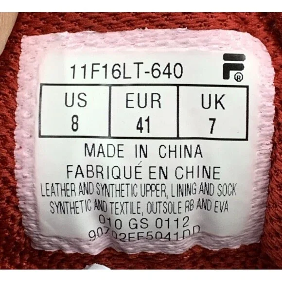 Fila Original Fitness Sneakers Mens 8 Red Navy White 90's Hip Hop 11F16LT-640 - Picture 9 of 16